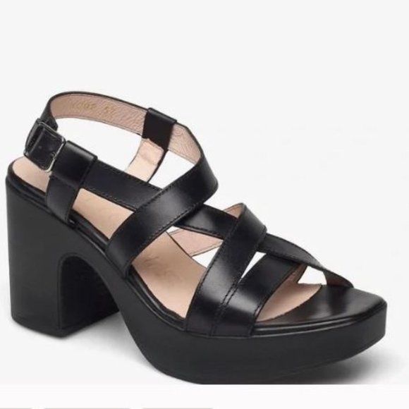 NEW Wonders black leather strappy sandals 38 ( 8 US ), 40 ( 10 US ), 41 ( 11 US) - Picture 1 of 7